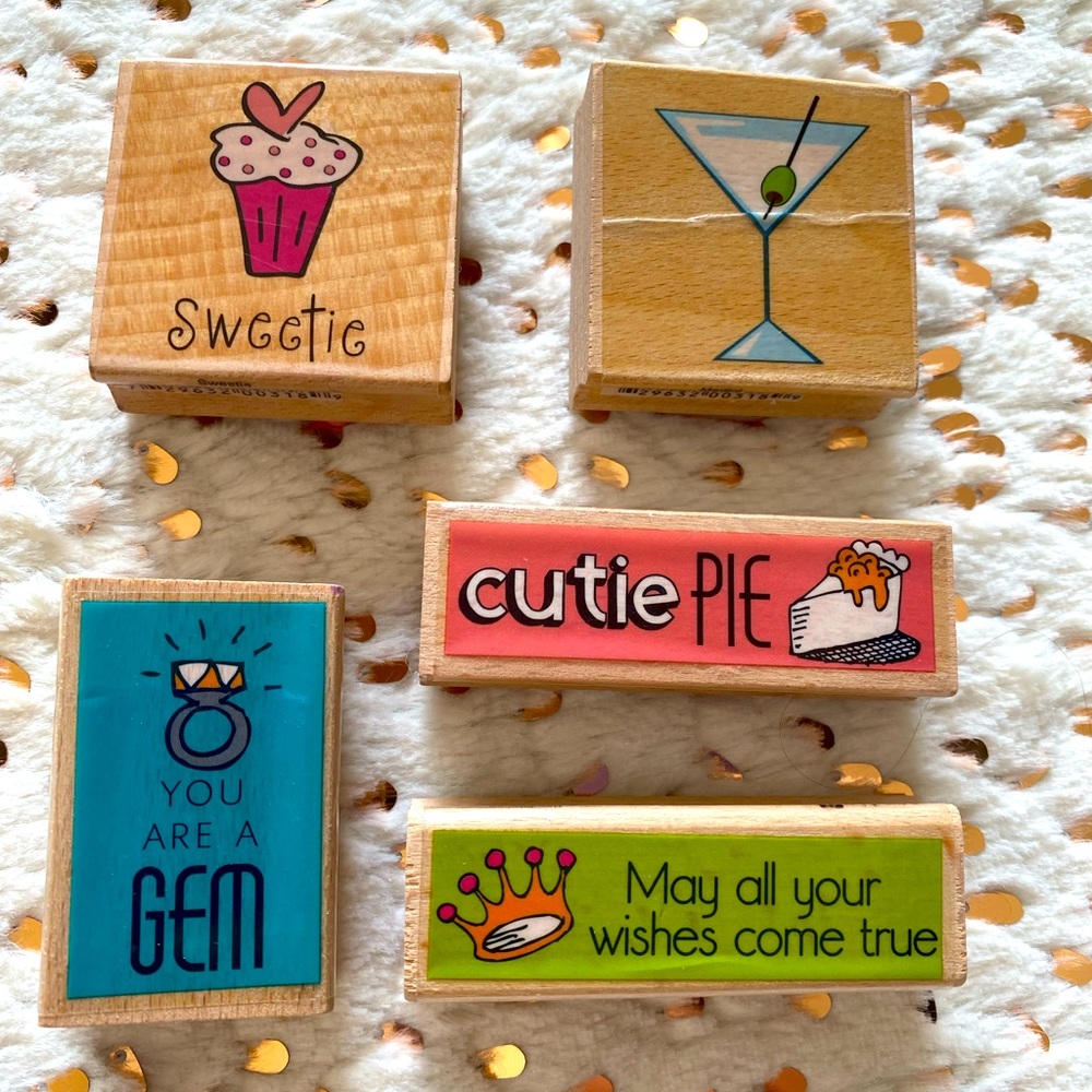 Girl’s Queen, Gem, Cutie Pie stamps. Birthday. Bachelorette. Girl’s Night Out.